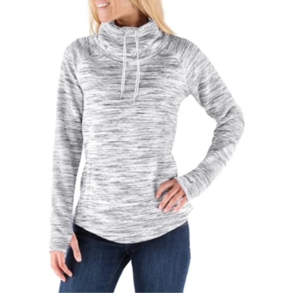 Marmot | Annie Quilted Pullover Sweatshirt | Cowl Neck |  Gray/White/Black | XS